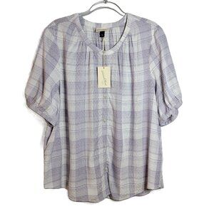 Universal Threads Womens‎ Top Size XXL Lilac Plaid 100% Rayon Lightweight NWT